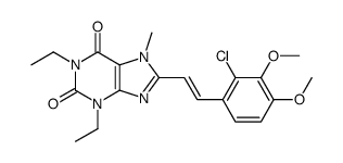 1H-Purine-2,6-dione, 3,7-dihydro-8-(2-(2-chloro-3,4-dimethoxyphenyl)et henyl)-1,3-diethyl-7-methyl-, (E)-结构式
