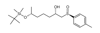 (2S,6R)-6-((tert-butyldimethylsilyl)oxy)-1-((R)-p-tolylsulfinyl)heptan-2-ol Structure