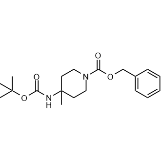 4-((叔丁氧羰基)氨基)-4-甲基哌啶-1-羧酸苄酯结构式