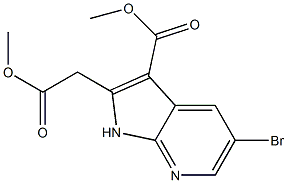 Methyl 5-broMo-2-(2-Methoxy-2-oxoethyl)-1H-pyrrolo[2,3-b]pyridine-3-carboxylate Structure