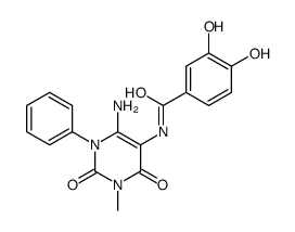 Benzamide,N-(6-amino-1,2,3,4-tetrahydro-3-methyl-2,4-dioxo-1-phenyl-5-pyrimidinyl)-3,4-dihydroxy- Structure