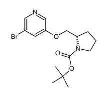 2-(5-Bromo-pyridin-3-yloxyMethyl)-pyrrolidine-1-carboxylic acid tert-butyl ester结构式