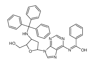 N-[9-[(2R,4S,5S)-5-(hydroxymethyl)-4-(tritylamino)oxolan-2-yl]purin-6-yl]benzamide Structure