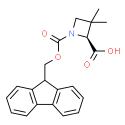 Fmoc-(S)-3,3-dimethylazetidine-2-carboxylic acid结构式