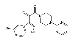 5-Bromo-3-{oxo[4-(pyrimidin-2-yl)piperazin-1-yl]acetyl}-1H-indole, 1-[(5-Bromo-1H-indol-3-yl)(oxo)acetyl]-4-(pyrimidin-2-yl)piperazine Structure