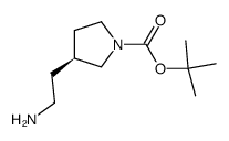 (S)-3-(2-氨基乙基)-1-吡咯烷羧酸叔丁酯结构式