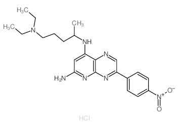 Pyrido[2,3-b]pyrazine-6,8-diamine,N8-[4-(diethylamino)-1-methylbutyl]-3-(4-nitrophenyl)-, hydrochloride (1:2) Structure