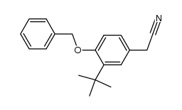 4-Benzyloxy-3-tert-butylbenzylcyanid结构式
