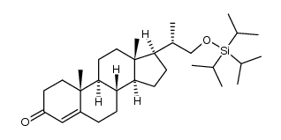 (20S)-21-[[三(异丙基l)硅烷基]氧基]-20-甲基-孕甾-4-烯-3-酮结构式