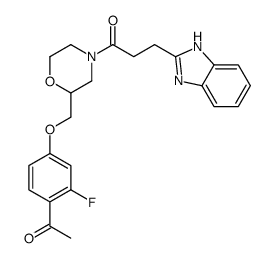 1-[2-[(4-acetyl-3-fluorophenoxy)methyl]morpholin-4-yl]-3-(1H-benzimidazol-2-yl)propan-1-one Structure