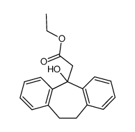 ethyl 2-(5-hydroxy-10,11-dihydro-5H-dibenzo[a,d][7]annulen-5-yl)acetate结构式