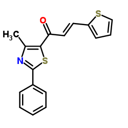 (2E)-1-(4-Methyl-2-phenyl-1,3-thiazol-5-yl)-3-(2-thienyl)-2-propen-1-one结构式