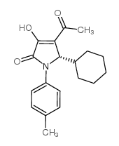 2H-Pyrrol-2-one, 4-acetyl-5-cyclohexyl-1,5-dihydro-3-hydroxy-1-(4-methylphenyl)-, (5S)- Structure