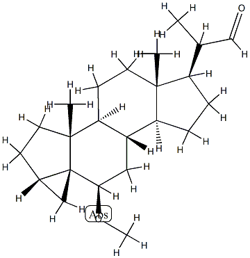6β-Methoxy-3β,5-cyclo-5α-pregnane-20-carbaldehyde Structure