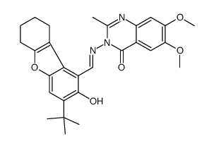 4(3H)-Quinazolinone,3-[[[3-(1,1-dimethylethyl)-6,7,8,9-tetrahydro-2-hydroxy-1-dibenzofuranyl]methylene]amino]-6,7-dimethoxy-2-methyl-(9CI) picture