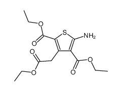 Diethyl 5-amino-3-(2-ethoxy-2-oxoethyl)-thiophene-2,4-dicarboxylate结构式