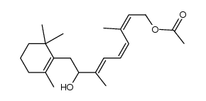 (+/-)-9-acetoxy-3,7-dimethyl-1-(2,6,6-trimethyl-cyclohex-1-enyl)-nona-3,5,7-trien-2-ol Structure