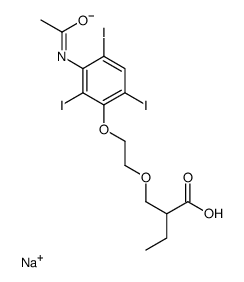 sodium,2-[2-(3-acetamido-2,4,6-triiodophenoxy)ethoxymethyl]butanoate Structure