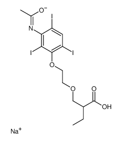 sodium,2-[2-(3-acetamido-2,4,6-triiodophenoxy)ethoxymethyl]butanoate结构式