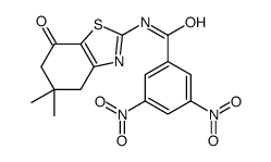 N-(5,5-dimethyl-7-oxo-4,6-dihydro-1,3-benzothiazol-2-yl)-3,5-dinitrobenzamide结构式