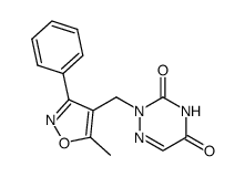 2-(5-methyl-3-phenyl-isoxazol-4-ylmethyl)-2H-[1,2,4]triazine-3,5-dione结构式