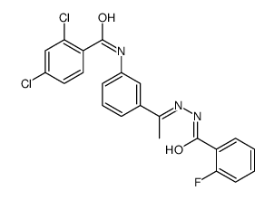 2,4-dichloro-N-[3-[N-[(2-fluorobenzoyl)amino]-C-methylcarbonimidoyl]phenyl]benzamide Structure