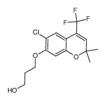 3-((6-chloro-2,2-dimethyl-4-(trifluoromethyl)-2H-chromen-7-yl)oxy)propan-1-ol Structure