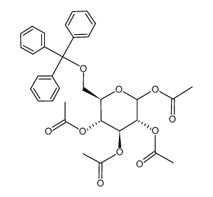 6-O-(三苯甲基)-D-吡喃葡萄糖四乙酸酯结构式