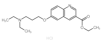 3-Quinolinecarboxylicacid, 6-[3-(diethylamino)propoxy]-,ethyl ester, hydrochloride (1:2) Structure