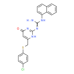 1-(6-{[(4-chlorophenyl)sulfanyl]methyl}-4-oxo-1,4-dihydropyrimidin-2-yl)-3-naphthalen-1-ylguanidine结构式