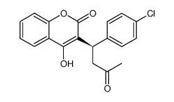 (R)-3-[1-(4-chlorophenyl)-3-oxo-butyl]-4-hydroxychromen-2-one结构式