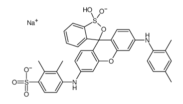 sodium [[6'-[(2,4-dimethylphenyl)amino]spiro[3H-2,1-benzoxathiole-3,9'-[9H]xanthene]-3'-yl]amino]xylenesulphonate S,S-dioxide structure