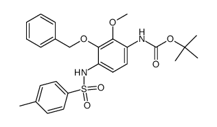 N4-(tert-butyloxycarbonyl)-2-benzyloxy-3-methoxy-N1-(p-toluenesulfonyl)benzene-1,4-diamine结构式
