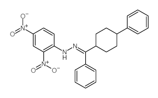 Methanone,phenyl(4-phenylcyclohexyl)-, 2-(2,4-dinitrophenyl)hydrazone Structure