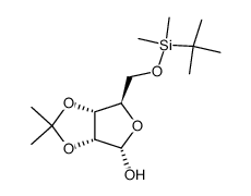 alpha-D-Ribofuranose, 5-O-[(1,1-dimethylethyl)dimethylsilyl]-2,3-O-(1-methylethylidene)- Structure