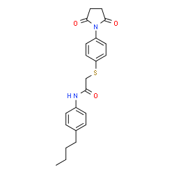 N-(4-BUTYLPHENYL)-2-([4-(2,5-DIOXO-1-PYRROLIDINYL)PHENYL]SULFANYL)ACETAMIDE结构式