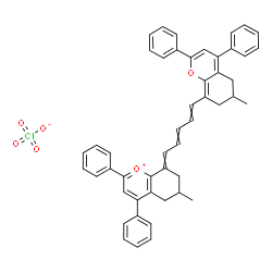 6-methyl-8-[5-(6-methyl-2,4-diphenyl-6,7-dihydro-5H-chromen-8-ylidene) penta-1,3-dienyl]-2,4-diphenyl-6,7-dihydro-5H-chromene perchlorate Structure