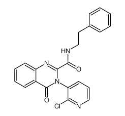 3-(2-Chloro-pyridin-3-yl)-4-oxo-3,4-dihydro-quinazoline-2-carboxylic acid phenethyl-amide Structure