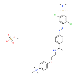 4-[2-[[4-[[2,5-dichloro-4-[(dimethylamino)sulphonyl]phenyl]azo]phenyl]ethylamino]ethoxy]-N,N,N-trimethylanilinium methyl sulphate structure