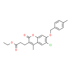 ethyl 3-[6-chloro-4-methyl-7-[(4-methylphenyl)methoxy]-2-oxochromen-3-yl]propanoate Structure