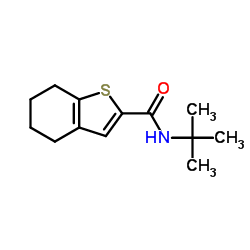 N-(2-Methyl-2-propanyl)-4,5,6,7-tetrahydro-1-benzothiophene-2-carboxamide结构式