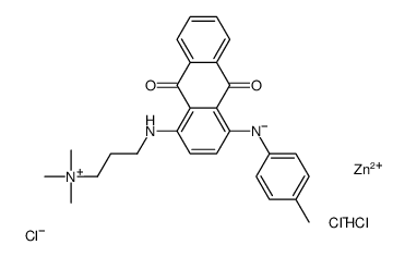 [3-[[9,10-dihydro-9,10-dioxo-4-(p-toluidino)-1-anthryl]amino]propyl]trimethylammonium chloride, compound with zinc chloride结构式