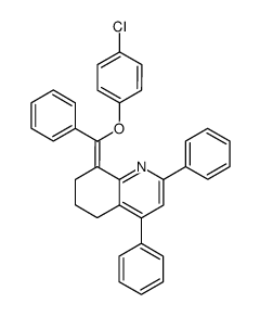 (Z)-8-((4-chlorophenoxy)(phenyl)methylene)-2,4-diphenyl-5,6,7,8-tetrahydroquinoline Structure