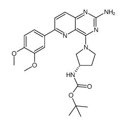 2-amino-4-[(S)-3-(Boc-amino)pyrrolidine]-6-(3,4-dimethoxyphenyl)pyrido[3,2-d]pyrimidine Structure