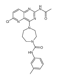 2-acetamido-4-[(N-3-methylphenylcarbamoyl)homopiperazin-1-yl]-6-chloropyrido[3,2-d]pyrimidine Structure