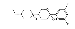 2-(3,5-Difluoro-phenyl)-5-(4-propyl-cyclohexyl)-tetrahydro-pyran-2-ol结构式