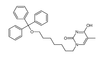 5-methyl-1-(7-trityloxyheptyl)pyrimidine-2,4-dione Structure