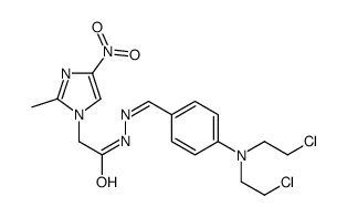 N-[(E)-[4-[bis(2-chloroethyl)amino]phenyl]methylideneamino]-2-(2-methyl-4-nitroimidazol-1-yl)acetamide Structure