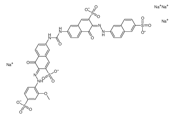 tetrasodium,(3E)-7-[[(6Z)-6-[(2-methoxy-4-sulfonatophenyl)hydrazinylidene]-5-oxo-7-sulfonatonaphthalen-2-yl]carbamoylamino]-4-oxo-3-[(6-sulfonatonaphthalen-2-yl)hydrazinylidene]naphthalene-2-sulfonate结构式