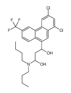 1-(dibutylamino)-3-[1,3-dichloro-6-(trifluoromethyl)-9-phenanthryl]propane-1,3-diol结构式